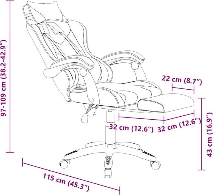 Produktbild vidaXL Gaming-Stuhl (42 - 50 cm)