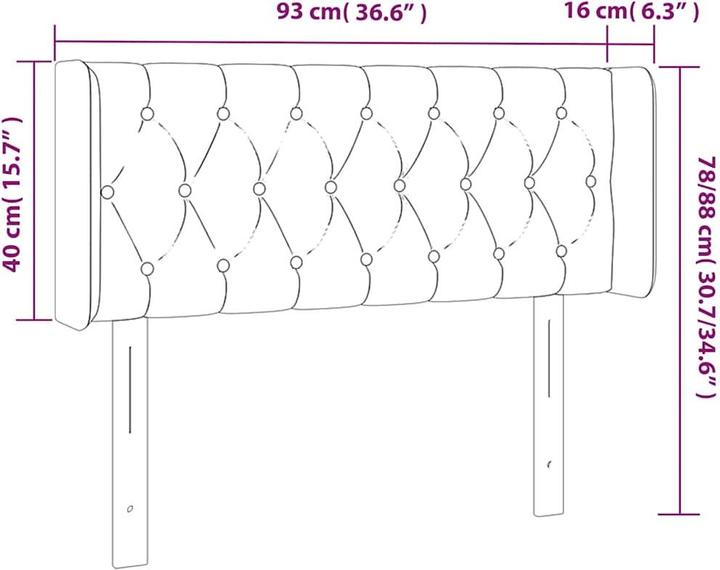 Image du produit vidaXL LED Kopfteil (93 x 16 x 88 cm)