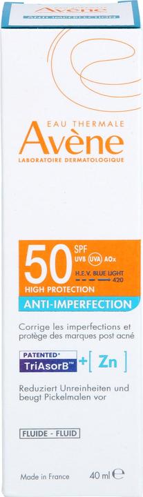 Energie-Label Avène Anti-Imperfection Fluid LSF 50, 40 ml Lösung (Sonnencreme Gesicht, SPF 50, 40 ml)