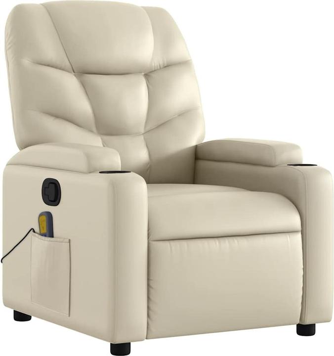 VidaXL Massage chair cream imitation leather,Colour: cream,Material