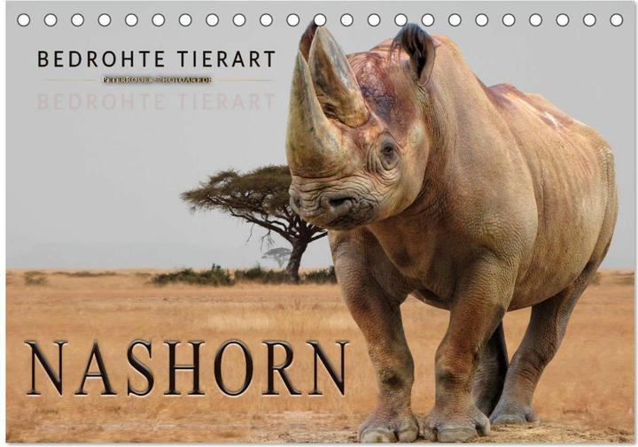 Actual product image Bedrohte Tierart - Nashorn (Tischkalender 2026 DIN A5 quer), Monatskalender (A5)