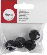 Produktbild Rayher Häkelperlen, 16mm ø, schwarz, 4 Stück