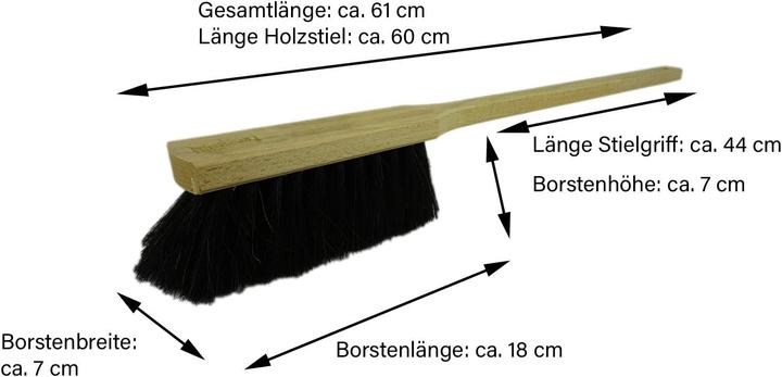 Image du produit Novaliv Kehrgarnitur mit Handfeger Langer Stiel I 60 cm I Rosshaar I Kehrschaufel Set Kehrset Handkehrset (1 pcs)