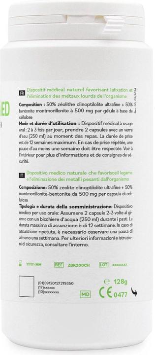 Nährwerte und Zutaten ZeoBent MED Vulkanmineralien Detox (200 Stück)