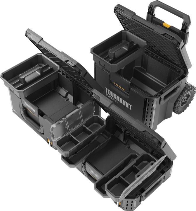 Produktbild ToughBuilt StackTech TB-B1S3-B-70R Werkzeugkisten Set mit Rollen 3 tlg. IP65 86 x 56 x 40 cm (3 x)