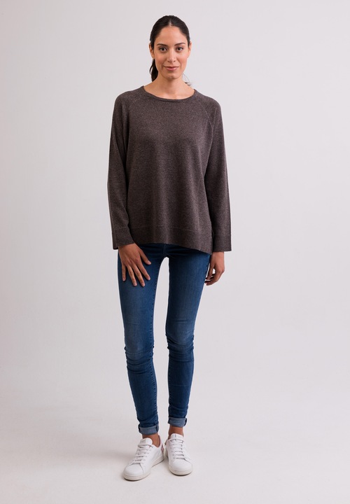 Image du produit Cash-Mere Kaschmir Rundhals Pullover mit Seitenschlitzen (M)
