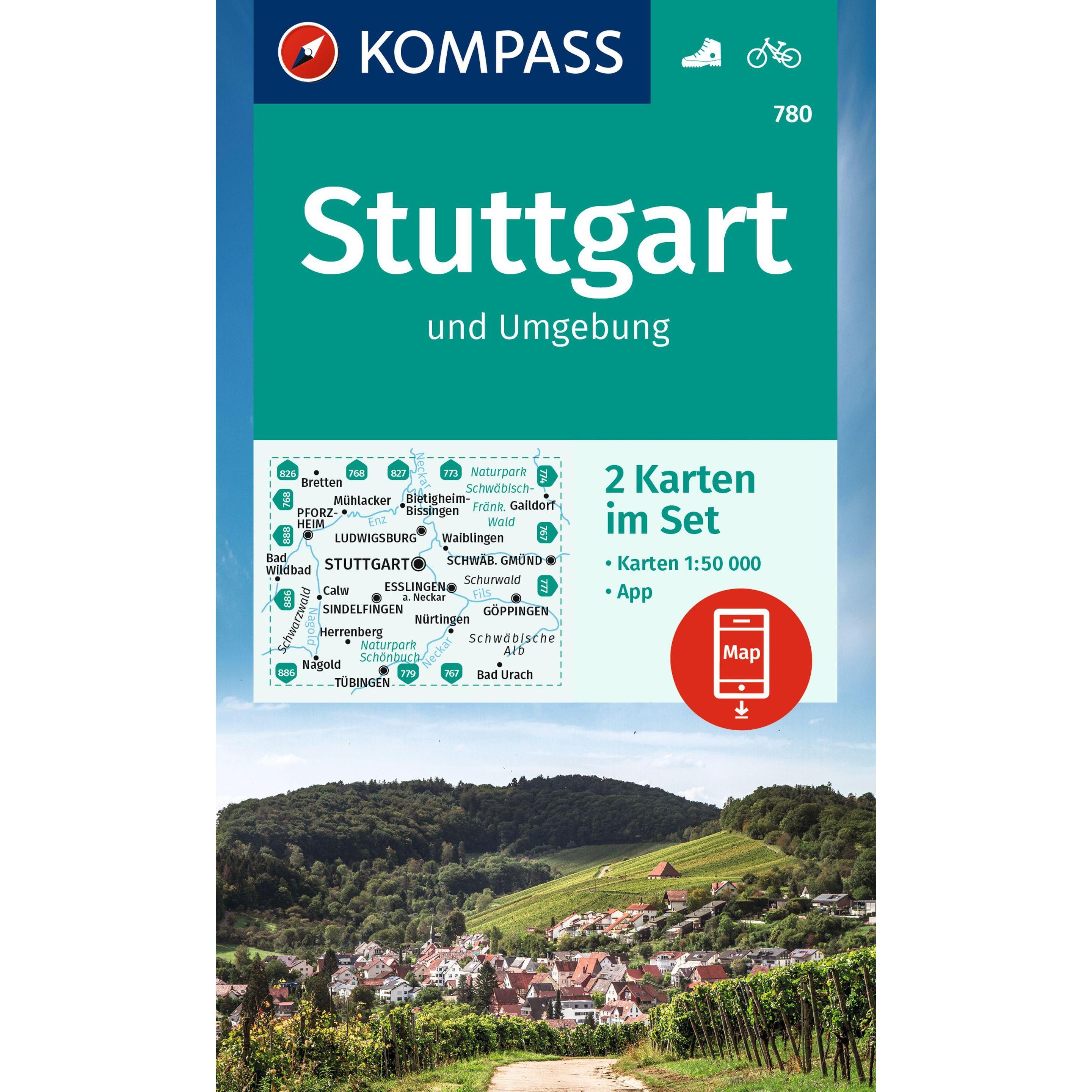 Wanderkarten-Set 780 Stuttgart und Umgebung (2 Karten) 1:50.000, Landkarte