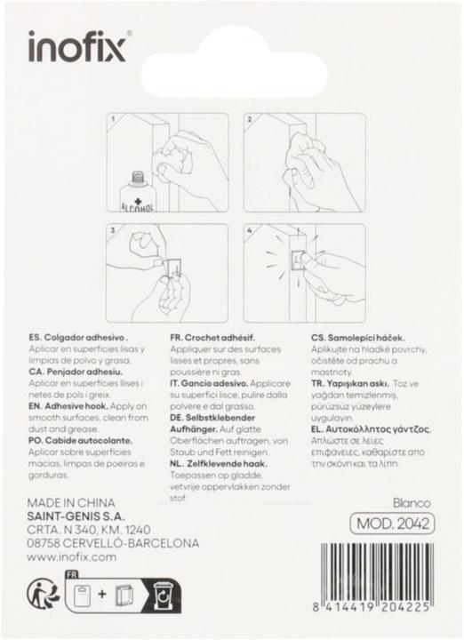 Produktbild Inofix Klebehaken Vorhangstangen, weiss, 4 Stück