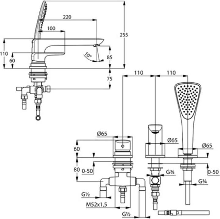 Productafbeelding Kludi Ameo 3-gats badmengkraan