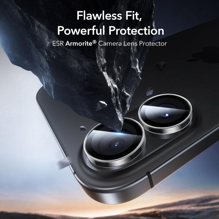 Produktbild ESR Armorite Camera Lens Protectors for iPhone17/16/16 Plus, Clear (1 Stk., Apple iPhone 16, Apple iPhone 16 Plus, Apple iPhone 17)