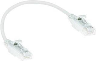 Produktbild ACT White 0.25 meter LSZH U/UTP CAT6 datacenter slimline patch cable snagless with RJ45 connectors (U/UTP, CAT6, 0.25 m)