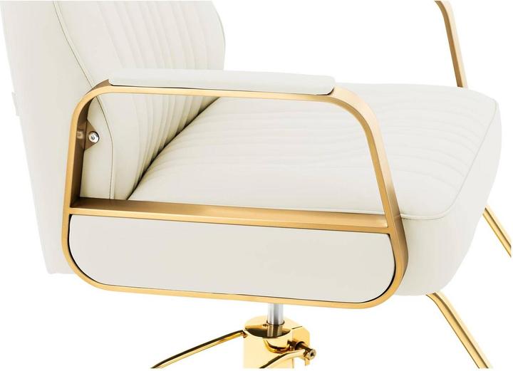 Actual product image Physa Salon Chair with Footrest - 920 - 1070 mm - 200 kg - cream / gold