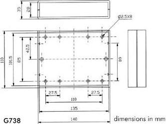 Actual product image HP Autozubehör FIRE-RETARDANT HOUSING - LIGHT GREY TOP WITH BLACK BACK PANELS - 140 x 110 x 35 mm (Housing)