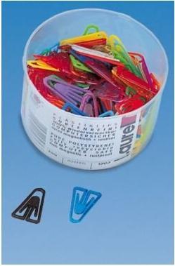 Actual product image Laurel Paper clips plastic clips 25mm PU=500 pieces assorted basic and fluorescent colours (500x)