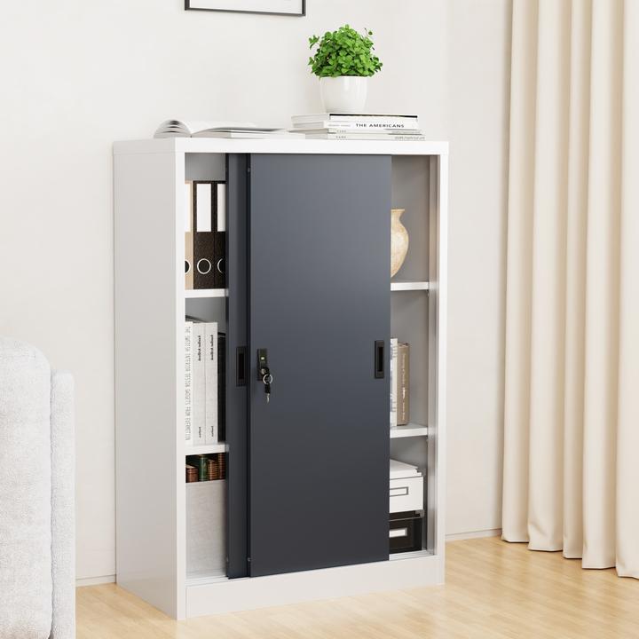 Produktbild VCM Stahlschrank abschliessbar Malivo 3fach (120 x 80 x 40 cm)