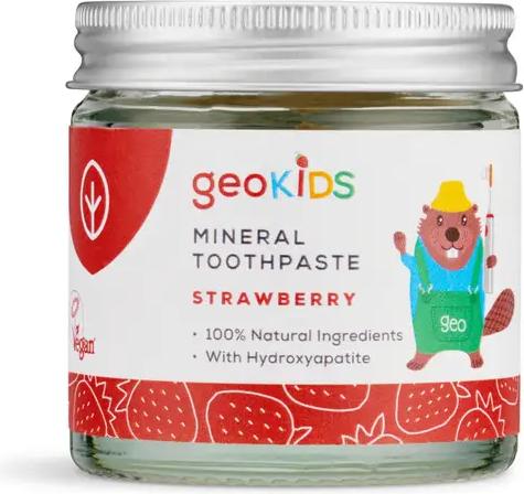 Immagine prodotto Georganics Geokids Mineralische Zahnpasta im Glas ohne Fluorid Erdbeere 60ml (60 ml)