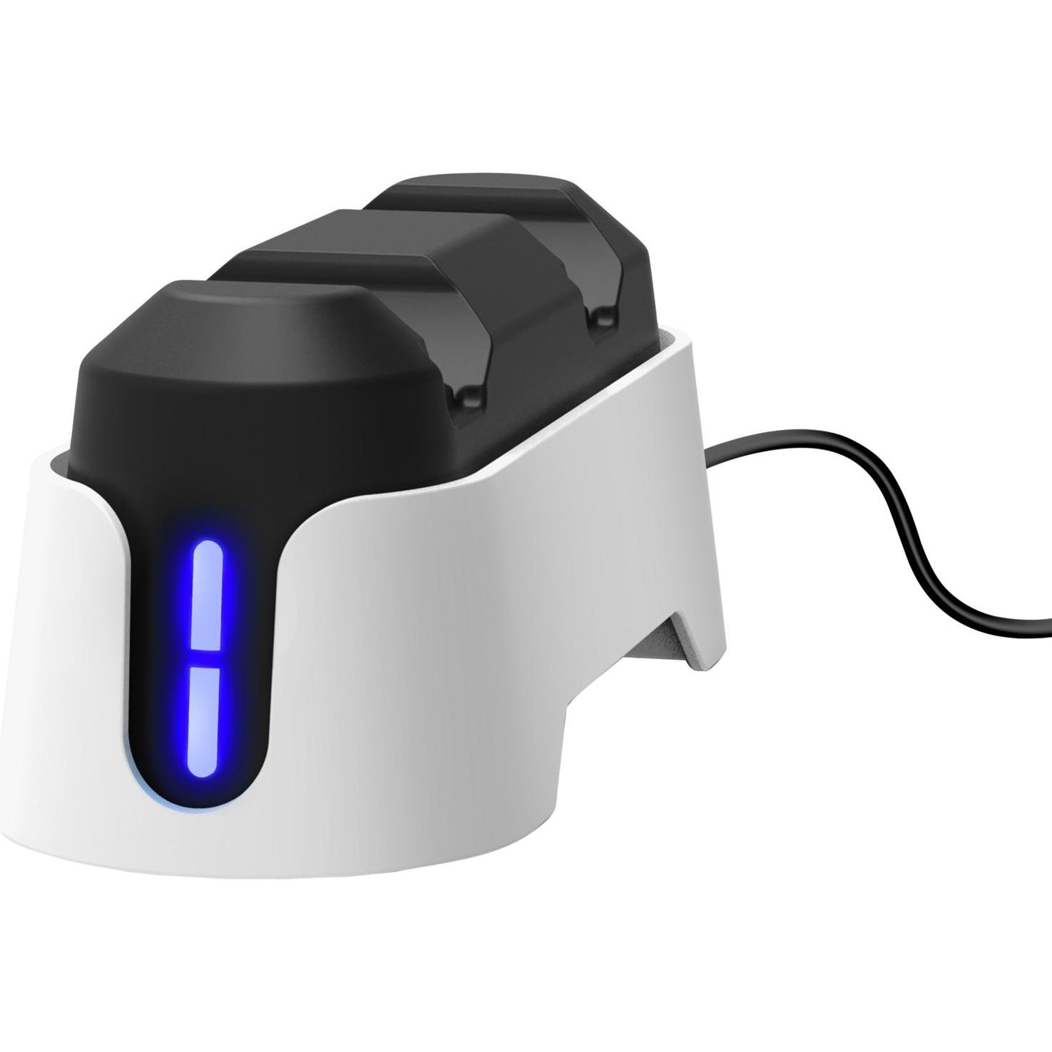 Trust TRU 25597 Dual Charge Dock PS5 (PS5), Accessori per controller gaming, Bianco, Nero