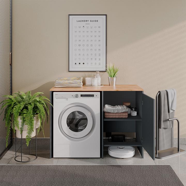 Actual product image Vicco Washing machine cabinet Viktor, Anthracite/Goldkraft oak, 119.6 x 88.2 cm with 1 door