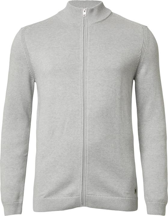 Produktbild s.Oliver Strickjacke Baumwoll-Strickjacke mit Stehkragen und Logo-Patch (XXL)