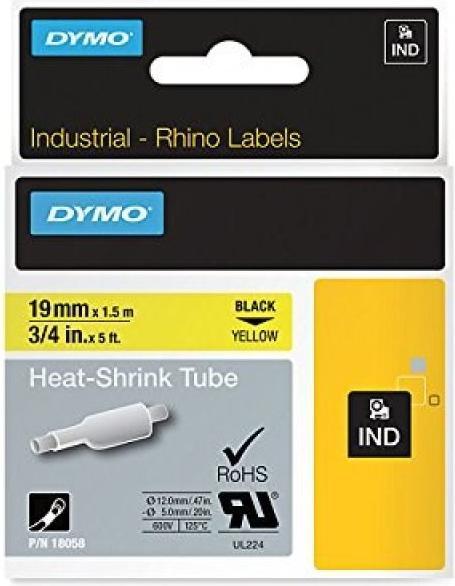 Productafbeelding Dymo Krimpkous ID1 19mm geel (1.90 cm, Geel)
