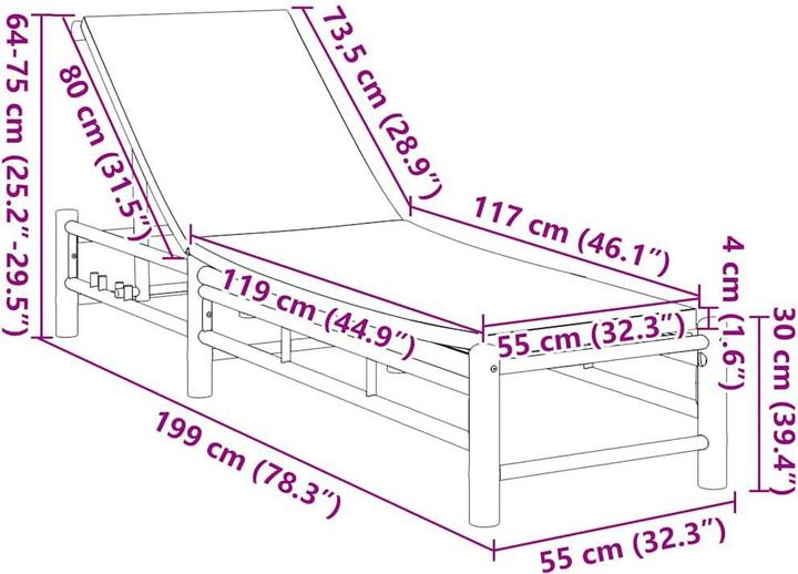 Immagine prodotto vidaXL Sonnenliege (199 cm)