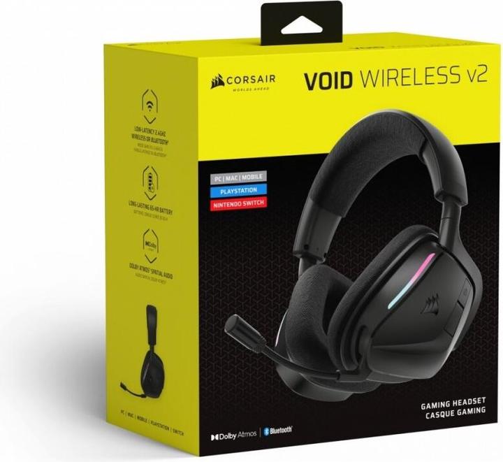 Actual product image Corsair VOID WIRELESS v2, Carbon – WW (Wireless, Cable)