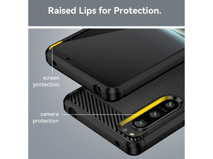 Actual product image Screenguard Sony Xperia 5 IV Cover Carbon Brushed Soft TPU (Sony Xperia 5 IV)
