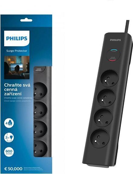 Actual product image Philips SPN7040BA/60 surge protector Black 6 AC outlet(s) (6x, 2 m)