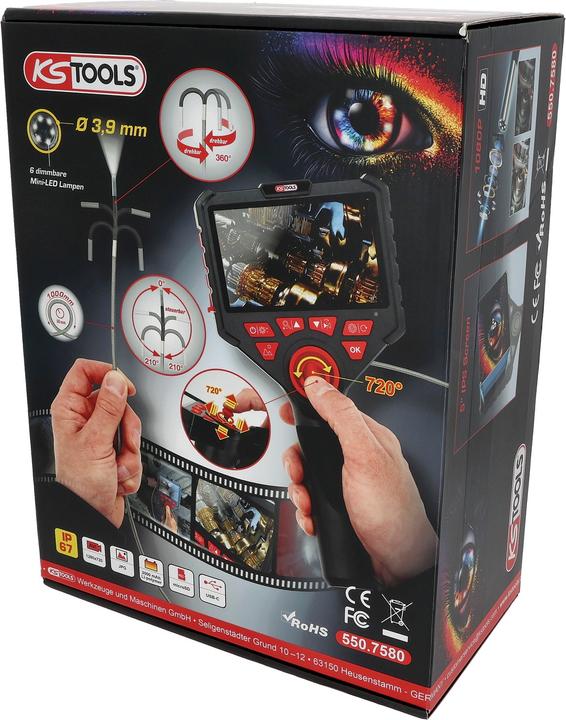 Produktbild KS Tools 550.7580 Videoskop-Satz Sonden-Ø: 3.9 mm Sonden-Länge: 1000 mm
