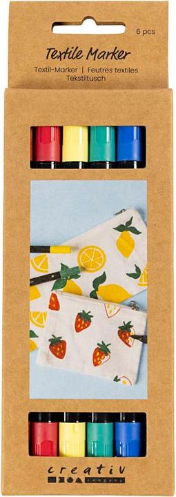 Image du produit Creativ Company Crayons de peinture pour tissu "Couleurs standard", 6 pièces (6x)