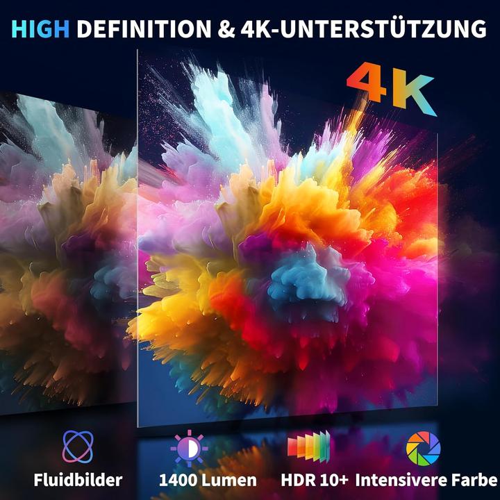 Actual product image Coolid Mini Beamer mit 4K-Unterstützung und 5G WiFi 6 (Full HD, 1400 lm)