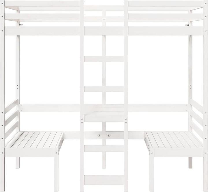 Produktbild vidaXL Hochbett mit Schreibtisch & Stühlen (80 x 200 cm)