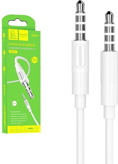 Image du produit DENMEN 3,5-Zoll-Stereokabel (Buchse auf Buchse), weiss, 1 m, DX01 (1 m)