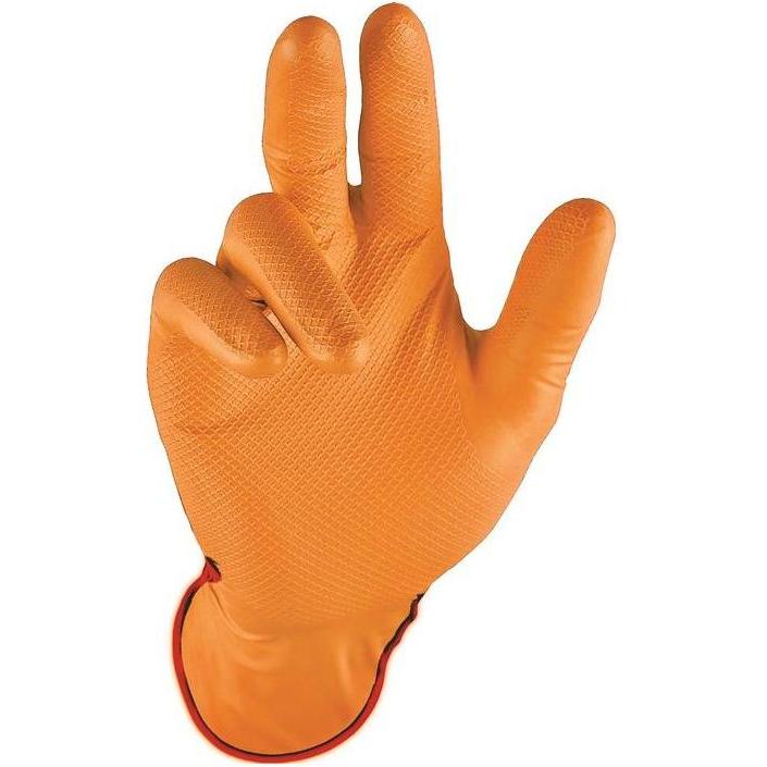 Stronghand, Schutzhandschuhe, Einweghandschuh Grip Orange Grösse 7 orange Nitril EN 388, EN 374 PSA-Kategorie III (7)