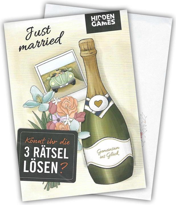 Actual product image Hidden Games Just Married (wedding card) - puzzle card (Danish, 1 Players)