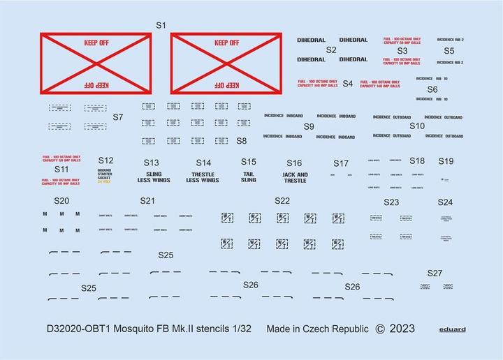 Image du produit Eduard Mosquito FB Mk.II stencils 1/32 for TAMIYA
