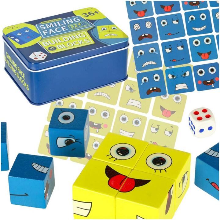 Actual product image Ikonka Creative challenge blocks changing face in a can