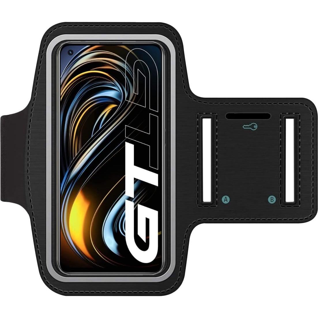 SmartFitness Realme GT 5G Handy Sport Armband, Smartphone Sportarmband, Schwarz