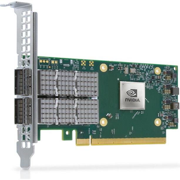 NVIDIA ConnectX-6 Dx EN adapter card 100GbE (PCI Express 4.0 x16), Netzwerkkarte, Grau, Grün