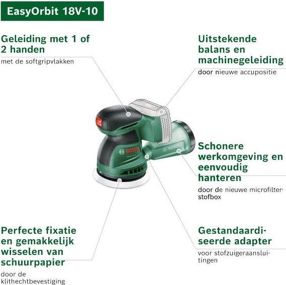 Actual product image Bosch Home & Garden Bosch Exzenterschleifer EasyOrbit 18V-10, 1x2,0Ah (Eccentric grinder)