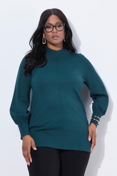 Produktbild Ulla Popken Pullover, Muschelsaum, Stehkragen, Langarm (56)