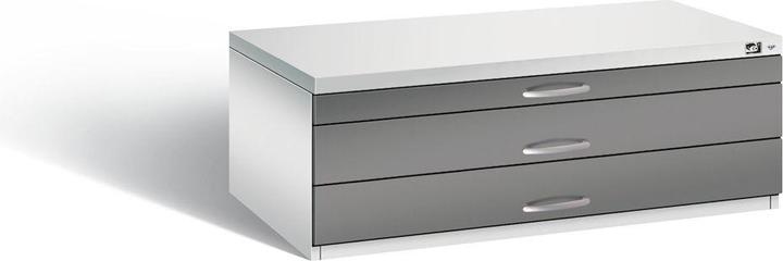 Actual product image C+P Drawing cabinet, A1, 3 drawers, height 420 mm, light grey / volcanic grey.