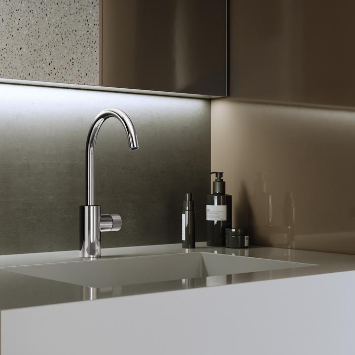 Immagine prodotto Dornbracht META PURE miscelatore monocomando per lavabo con scarico, sporgenza 167 mm, bocca girevol
