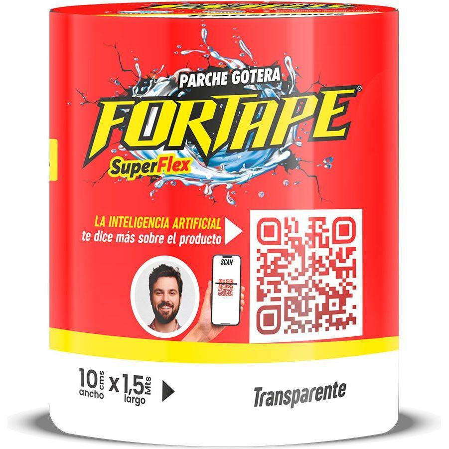 Fortape, Nastro adesivo, Transparent pvc leak cover patch tape, roll 10 x 150 cm (100 mm)
