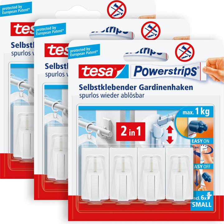Image du produit tesa 3x Powerstrips Gardinenhaken 12 Haken