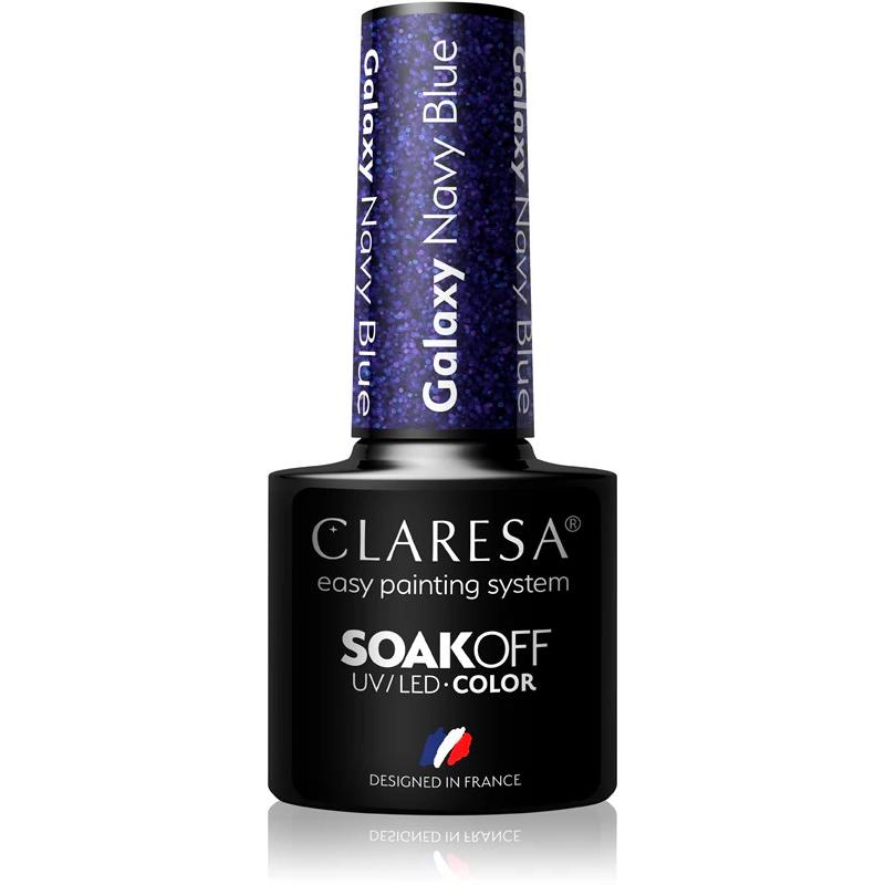 Claresa, Nagellak, Galaxy marine blauwe UV nagellak 5ml (Marineblauw, Email)
