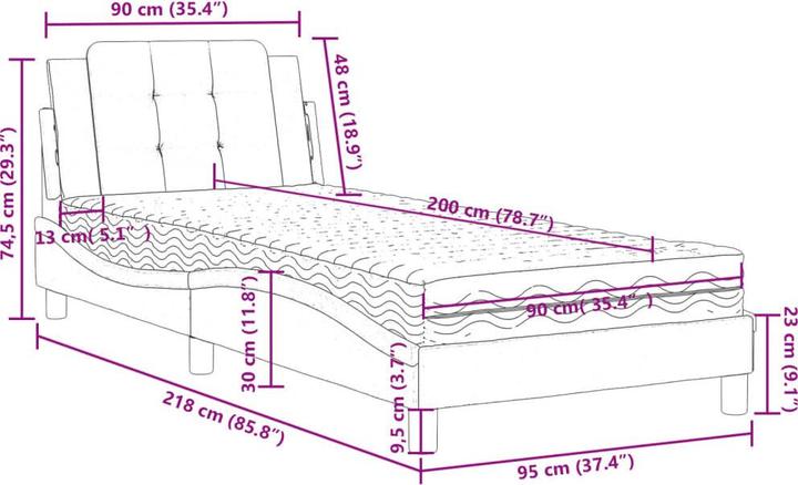 Image du produit vidaXL Bett (90 x 200 cm)