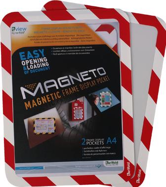 Produktbild Tarifold BIELLA Rahmen-Sichttafel Safety A4 rot/weiss selbstklebend (A4)