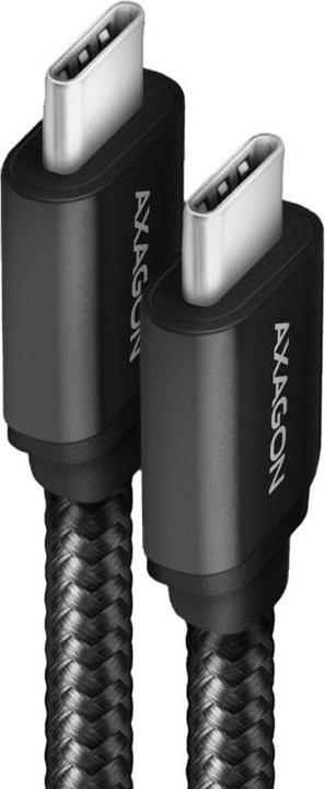 Actual product image Axagon BUCM-CM10AB USB-C to USB-C 2.0 cable, 1.5m, PD 60W, 3A, braided - black (1.50 m, USB 2.0, 60 W)