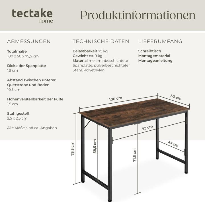 Image du produit tectake Jenkins (100 x 50 x 75.5 cm)